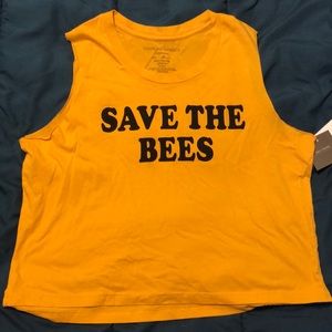 Save the Bees 100% cotton crop top